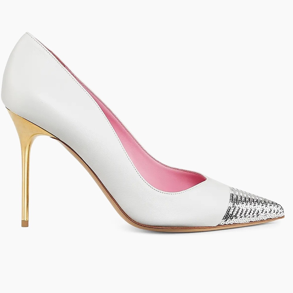 Balmain Ruby 95 MM Sequined Leather Pumps
